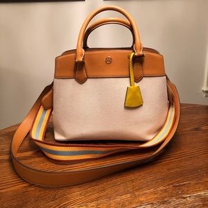 Tory Burch Robinson Canvas Triple Compartment Tote